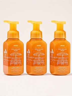 NWT Trending Bath & Body Works Piña Colada Swirl Foaming Hand Soap Set of 3 New